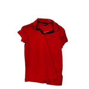 Hugo Boss Bright Red Polo Shirt Mens Small
